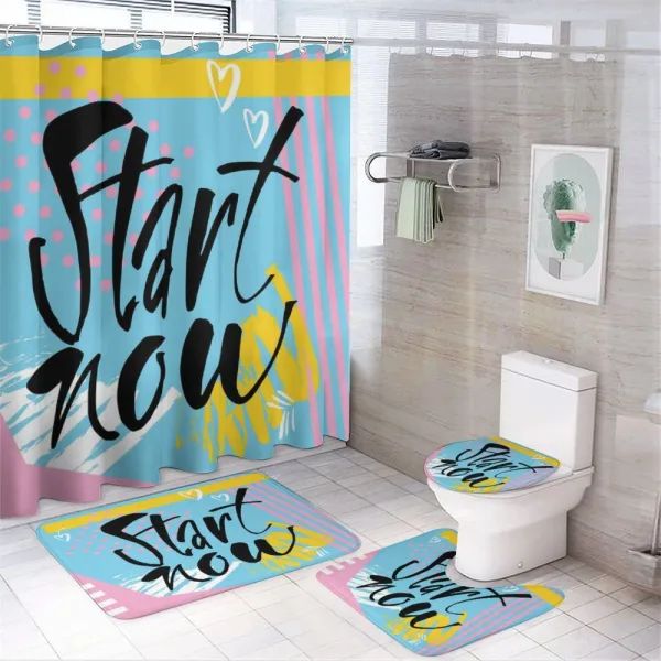 Start Now Words Modern on a shower curtain