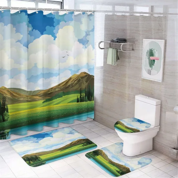 Summer Nature Landscape on a shower curtain