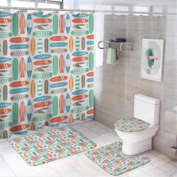 Summer Travel Retro on a shower curtain