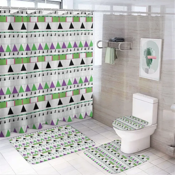 Tribal Triangle Design on a shower curtain