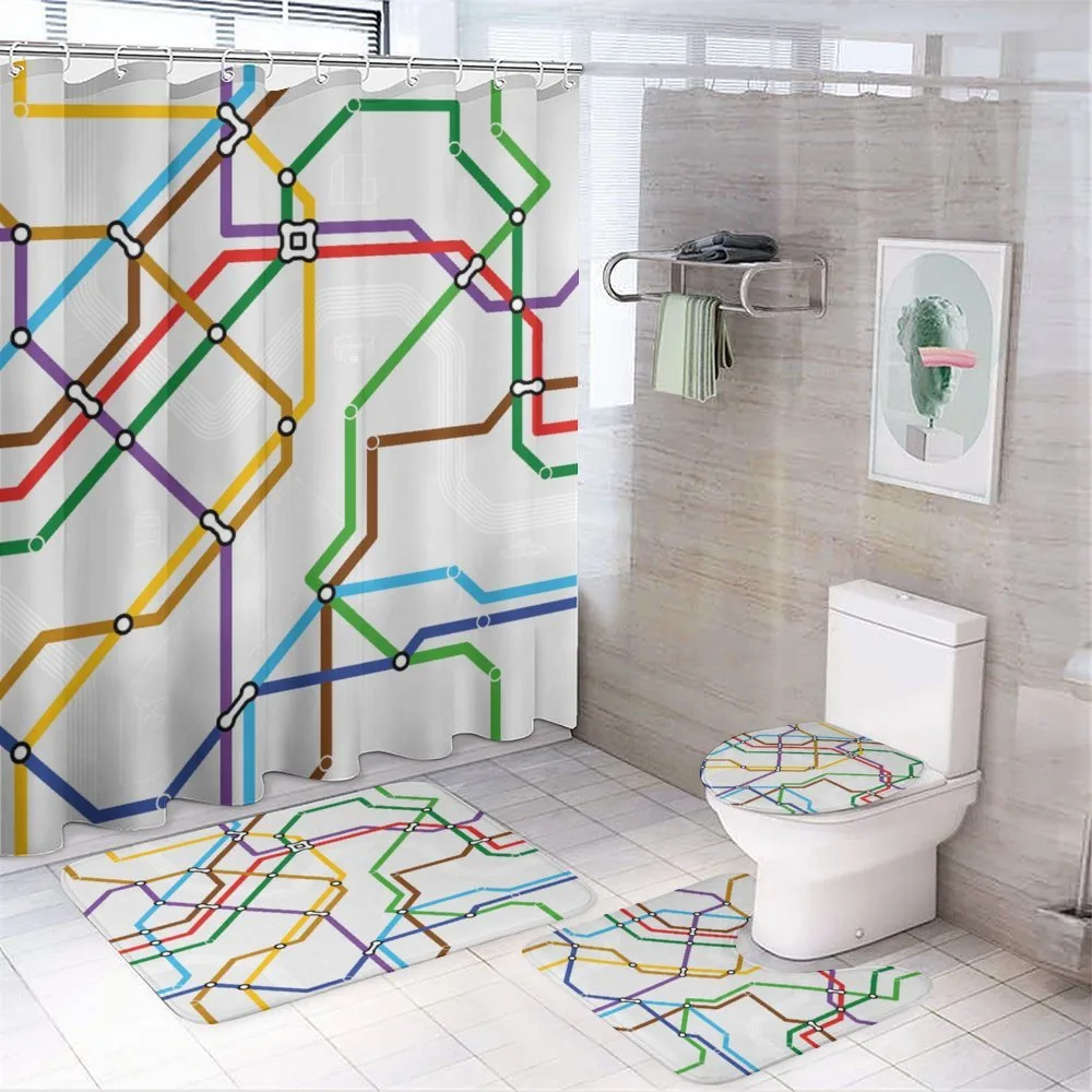 Vibrant Striped Metro Route — Your design