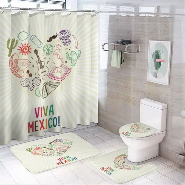 Viva Mexico Folklore on a shower curtain