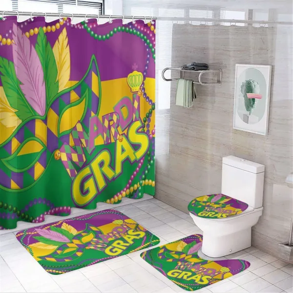 Vivid Beads Feathers on a shower curtain