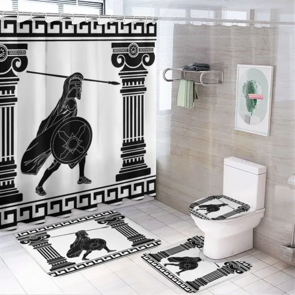 Warrior Ready Attack on a shower curtain