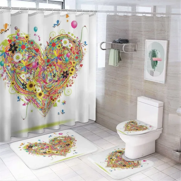 Watercolor Love on a shower curtain