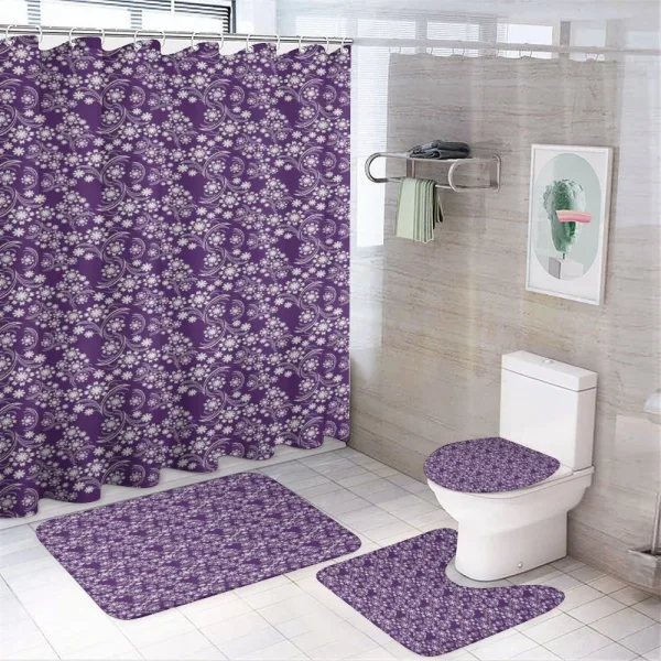 Abstract Curvy Stems on a shower curtain