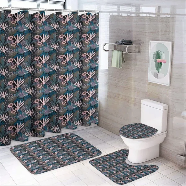 Abstract Tropical Nature on a shower curtain
