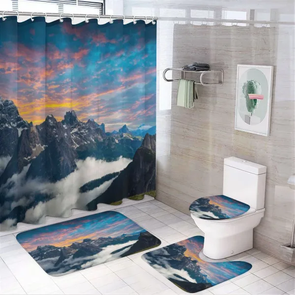 Alpine Clouds Foggy on a shower curtain