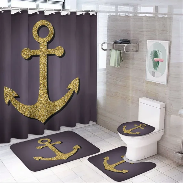 Anchor Pattern Tranquil on a shower curtain