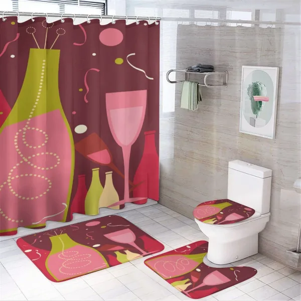 Champagne Drinks on a shower curtain