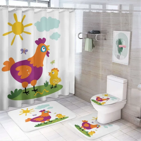 Chicken Baby Cartoon on a shower curtain