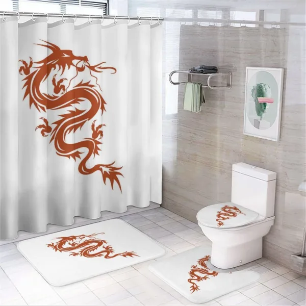 Fantasy Fiery Character Art on a shower curtain