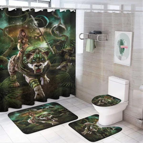 Fantasy Tiger Galaxy on a shower curtain