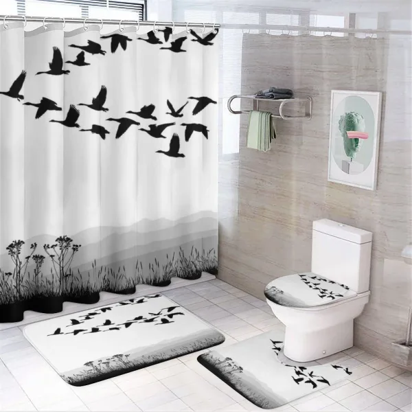Flying Geese Pattern on a shower curtain