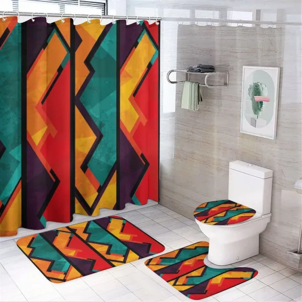 Geometric Modern Design on a shower curtain
