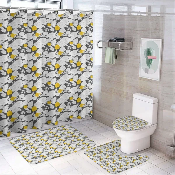Hand Drawn Blossoms on a shower curtain