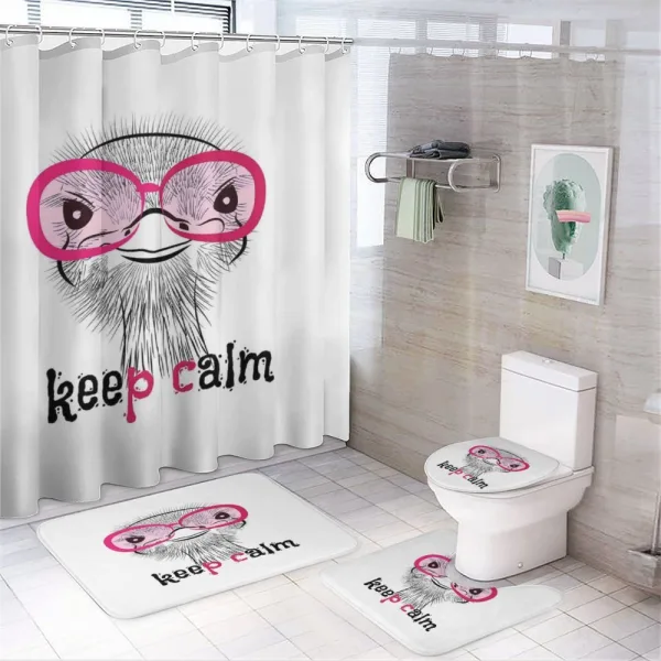 Hipster Animal and Glasses on a shower curtain