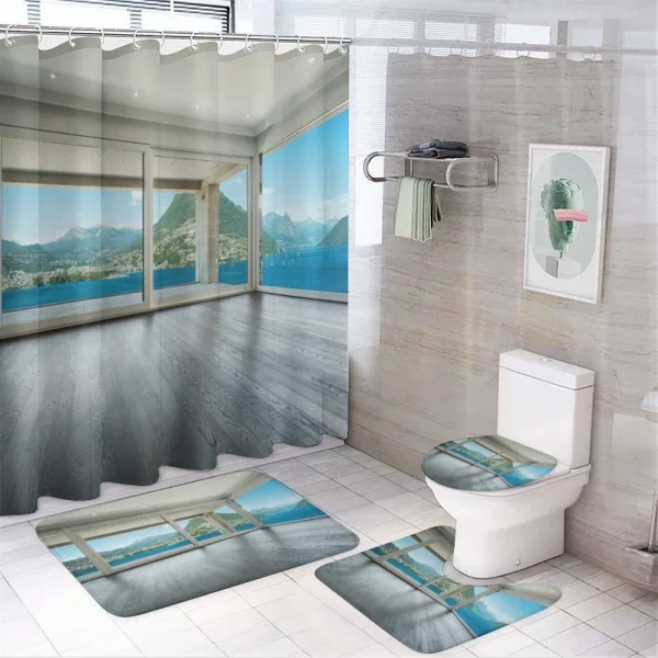 Ocean Forest Apartment on a shower curtain