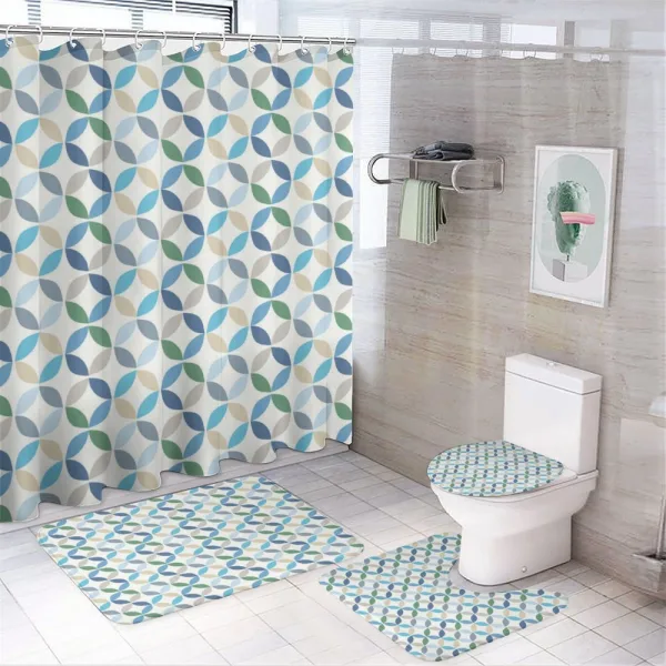 Oval Point Stripes on a shower curtain