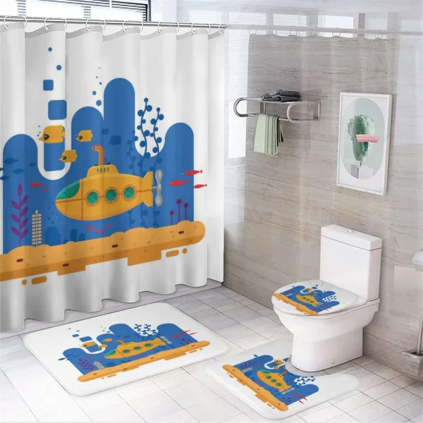Periscope Fish and Reefs on a shower curtain