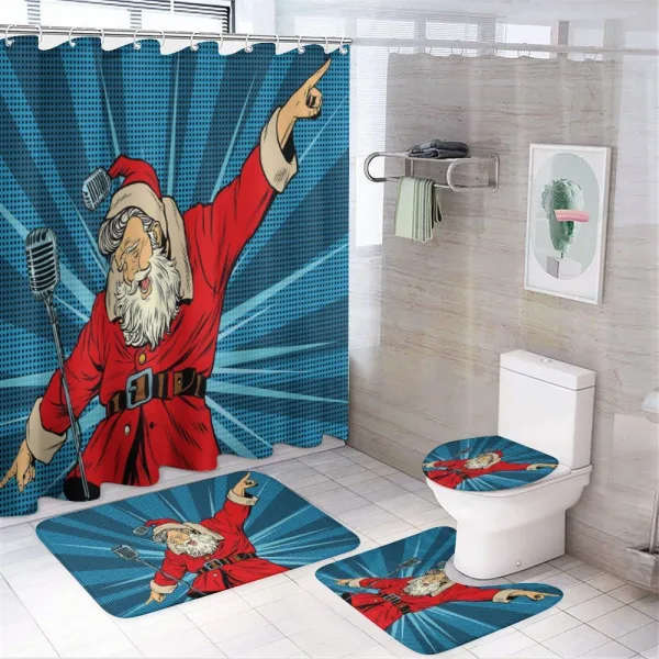 Pop Art Santa on a shower curtain