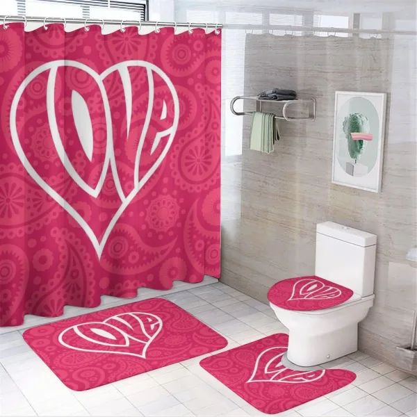 Retro Big Heart on a shower curtain