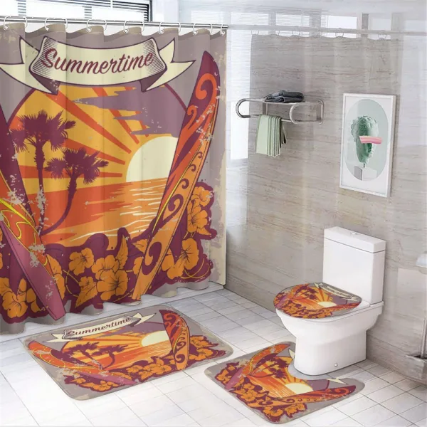 Retro Exotic Summer on a shower curtain