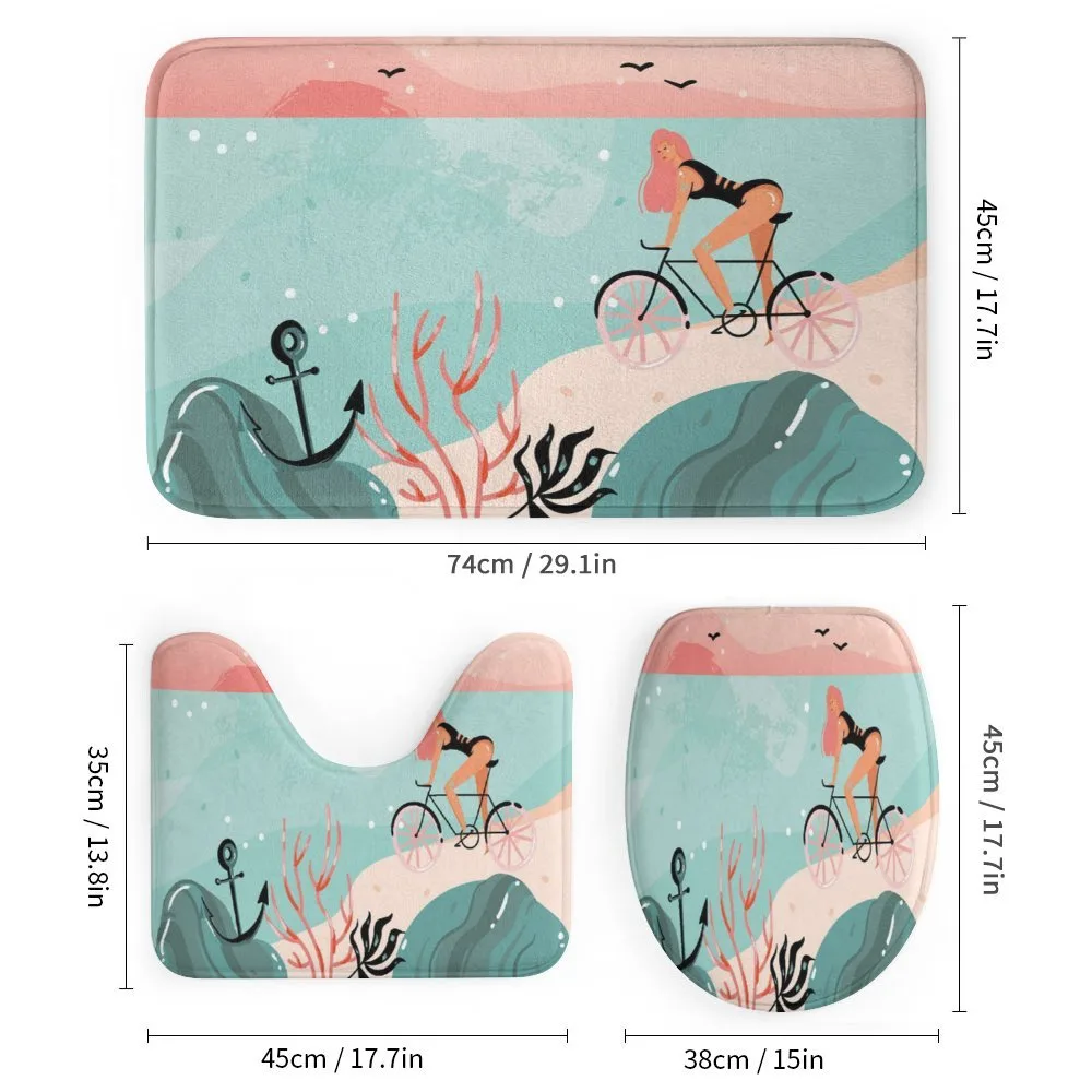 Woman Cycling in Sea — Detail 1
