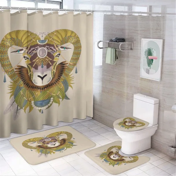 Animal Head on a shower curtain