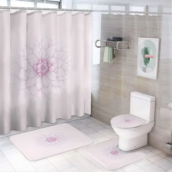 Close up Petal Sketch on a shower curtain