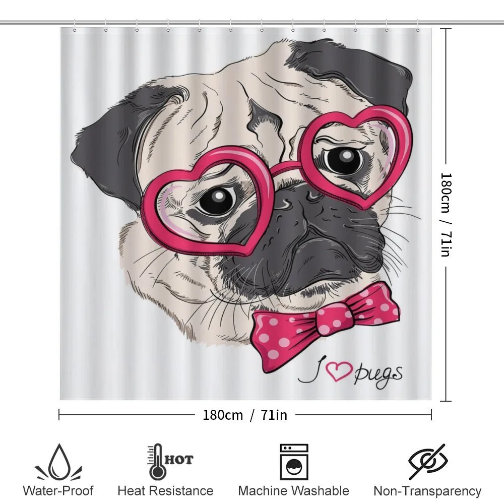 Dog with Heart Glasses Bow — Detail 2