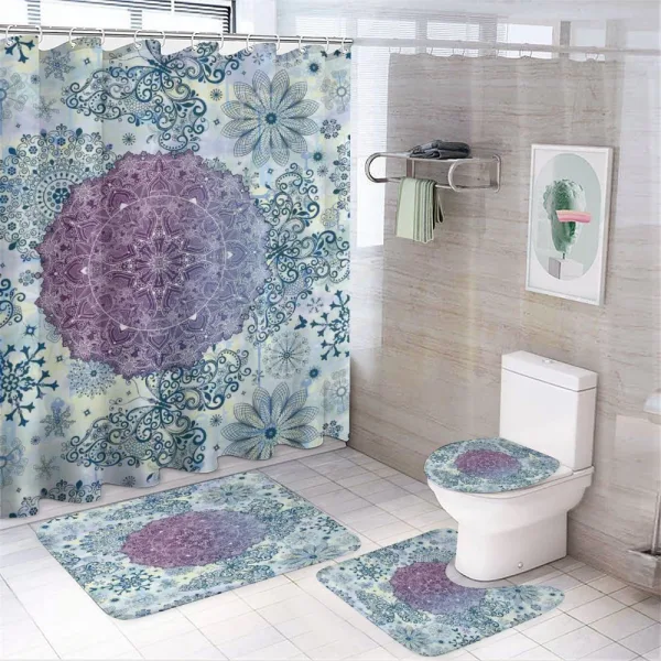 Eastern Motifs Ombre on a shower curtain