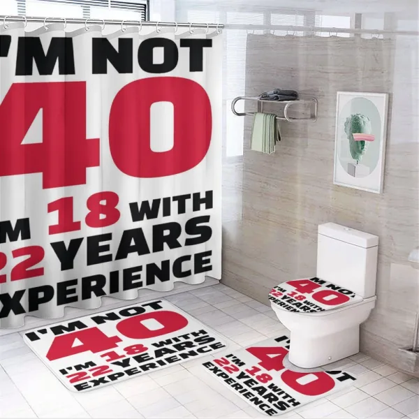 Feel 18 Words on a shower curtain