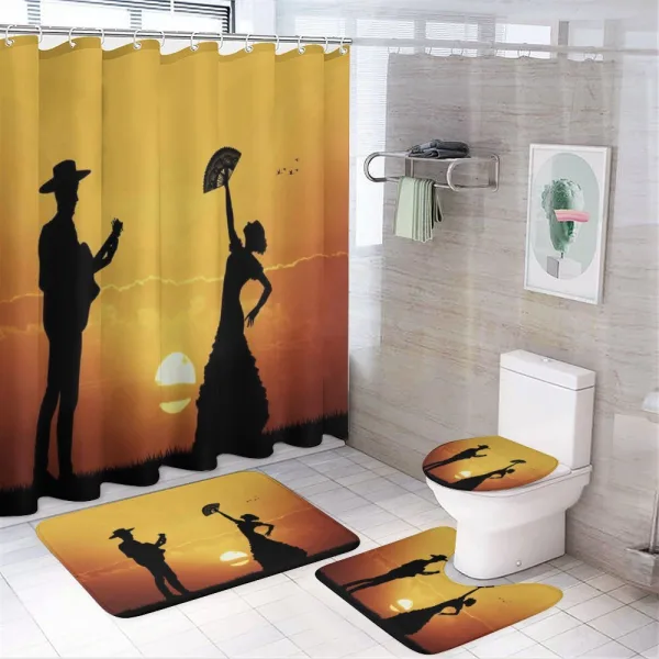 Flamenco Dancer Guitar on a shower curtain