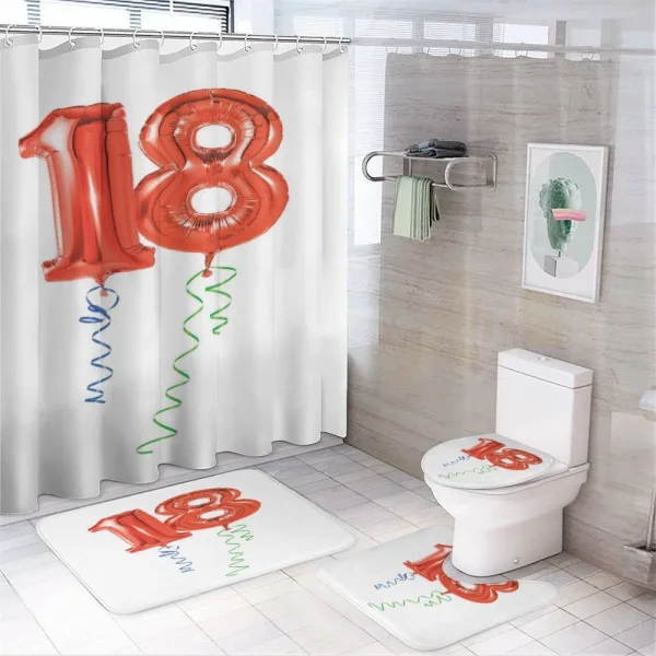 Flying Party Balloons on a shower curtain