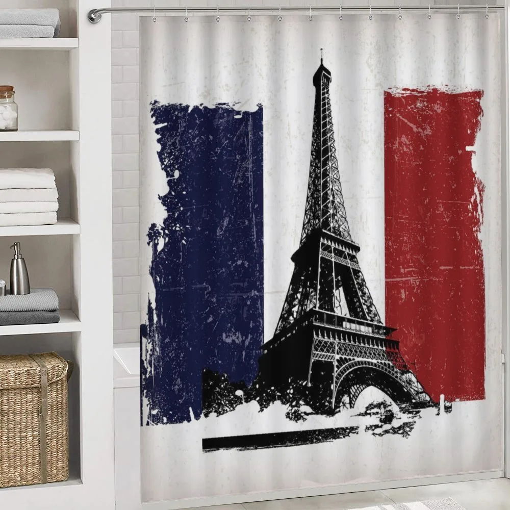 Grunge Flag Eiffel Tower — Detail 4