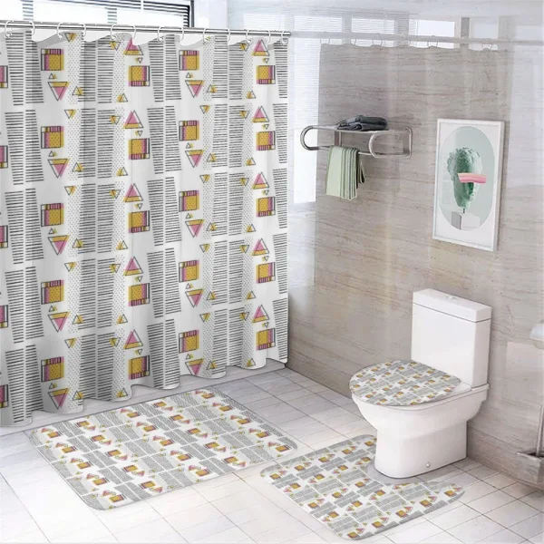 Lines Shapes on a shower curtain