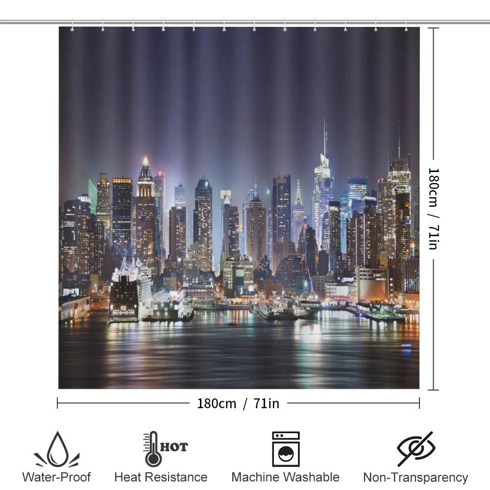 Manhattan Skyline at Night — Detail 2