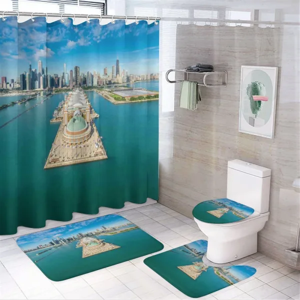 Navy Pier City on a shower curtain