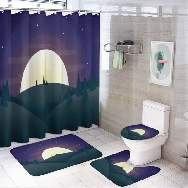 Night Forest Starry Sky on a shower curtain