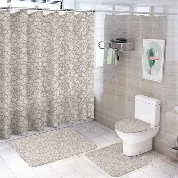 Nostalgic Pastel Flowers on a shower curtain