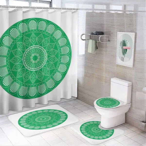 Oriental Flower Motif on a shower curtain