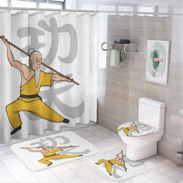 Practicing Master Mentor on a shower curtain