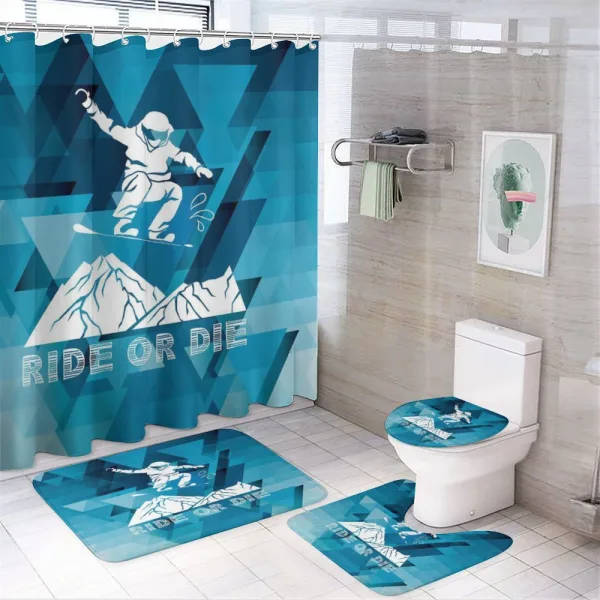 Ride or Die Sketch on a shower curtain