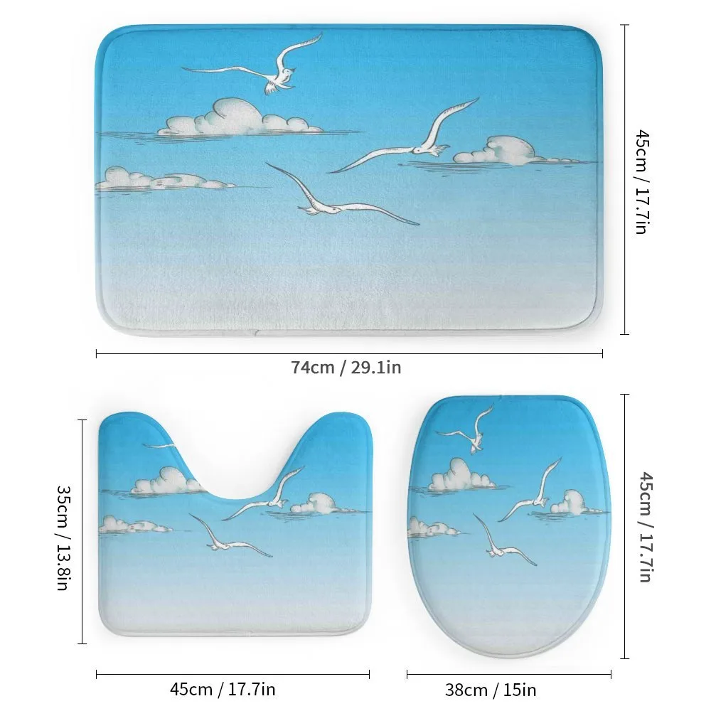Seagulls Flying Ombre Sky — Detail 1