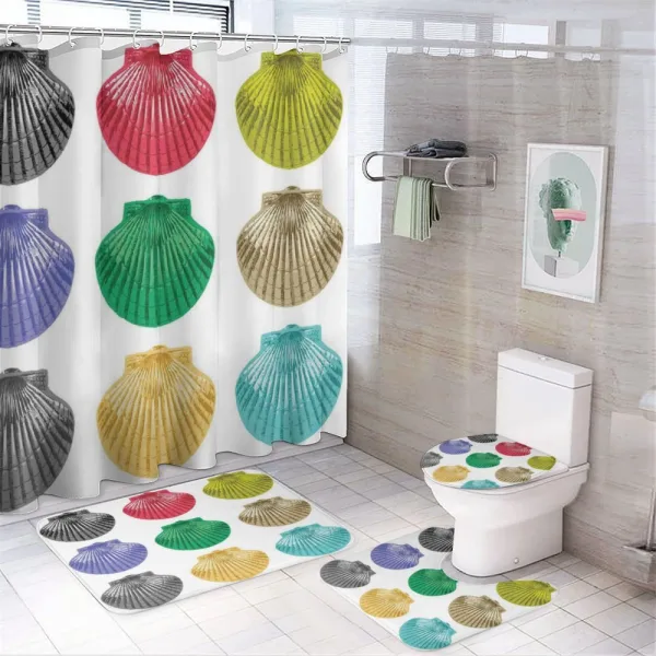 Seashells Composition on a shower curtain