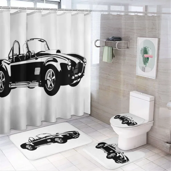 Sports Car Roadster Engine on a shower curtain
