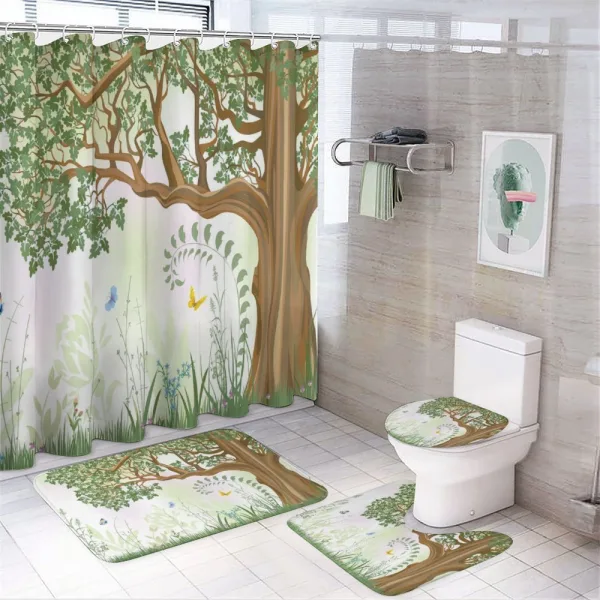 Spring Butterfly Paint on a shower curtain