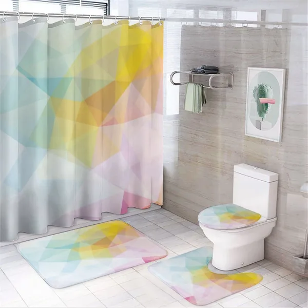 Squares and Sharp Line on a shower curtain