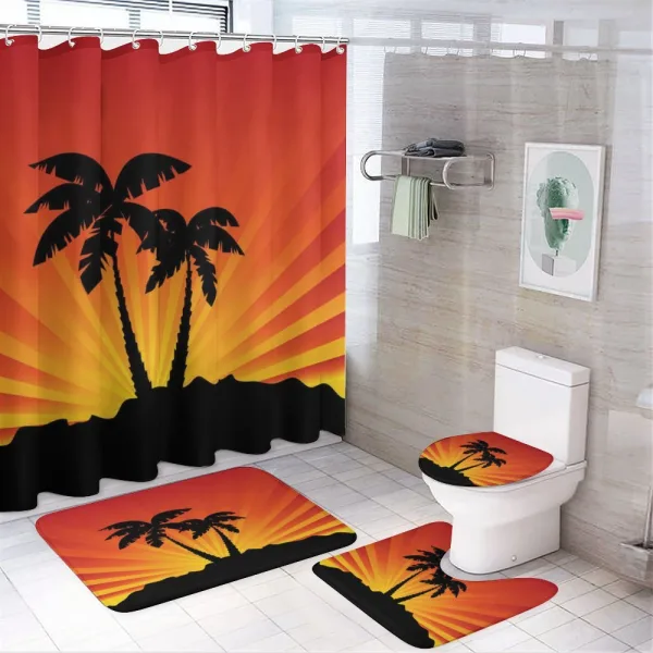 Sunrays Palm Trees Shade on a shower curtain